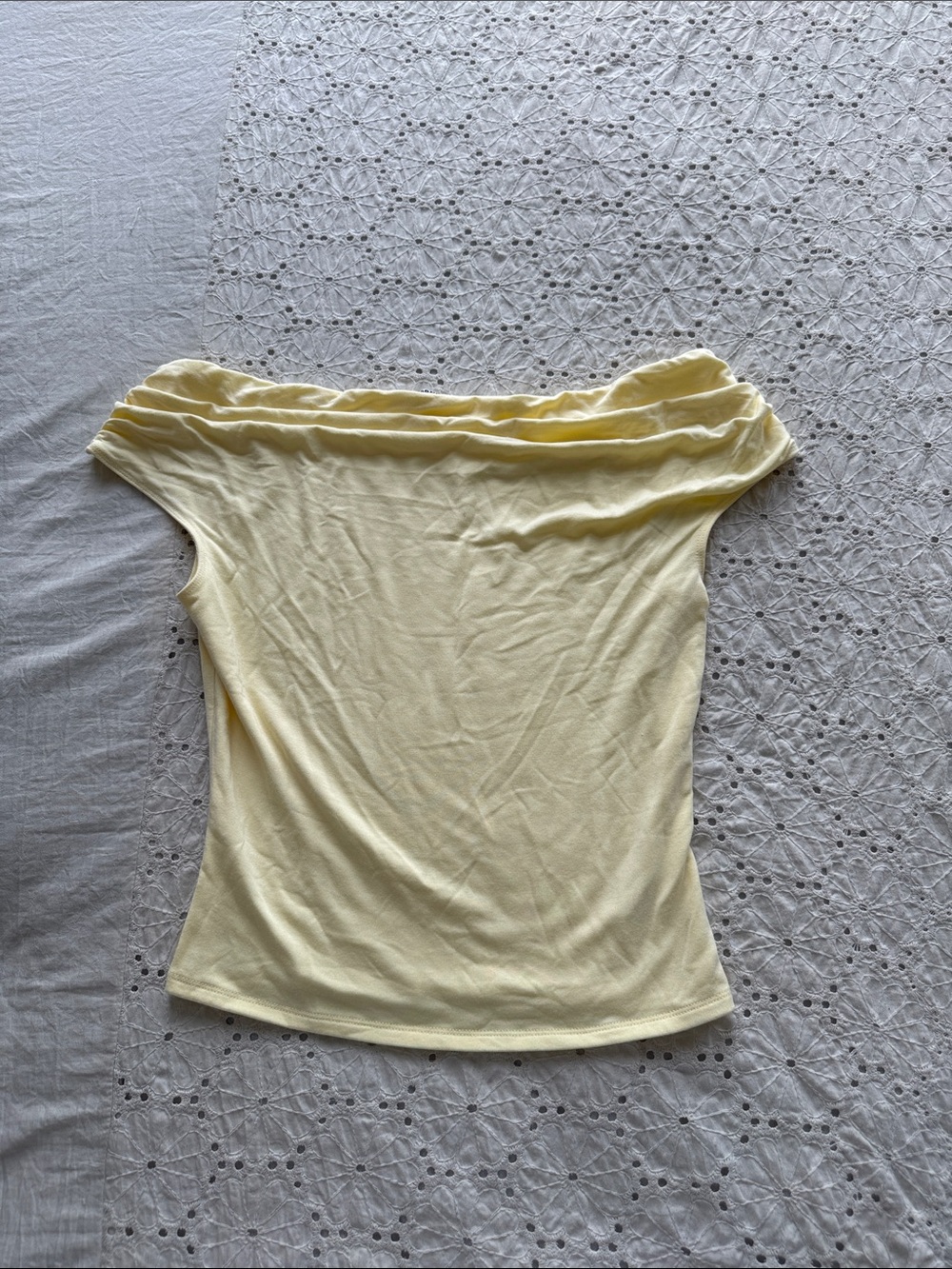 Garage Off-Shoulder Soft Yellow Women's Top